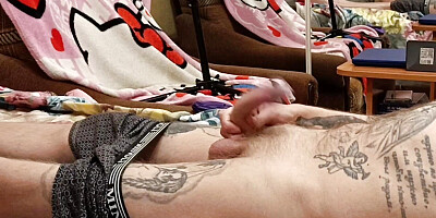 I take my stepson's cock in my mouth and watch him cum