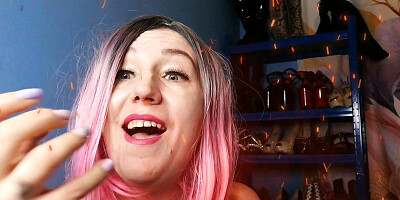 Lady Angela tattooed goddess pink lace lingerie pink boots bodyworship effect