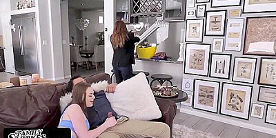 Curvy Teen 18+ Slut Samantha In Yoga Pants Sucks Her Stepdads Cock When Stepmom Is Not Watching