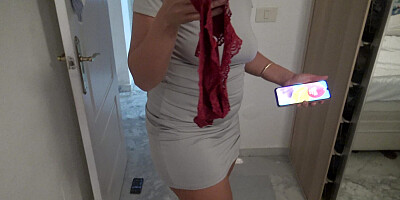 55 year old stepmothers lets horny stepson look at her hairy pussy while he masturbates