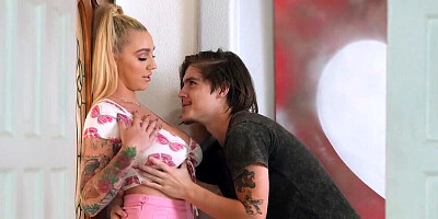 Slick and slutty blonde girl decides to go bonkers