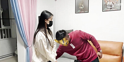 Lucky Delivery guy with big cock fucks Hot Asian Petite Girl and gives creampie