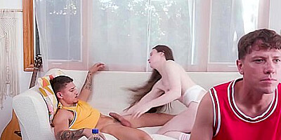 Hazel Moore - Risky Sex With Stepbro In The Room