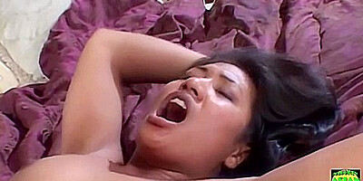 Irresistible Asian Lady In Red Sticks Her Sex Toy And A Dick In Her Butt