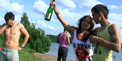 Group sex of students 18+ at Lake