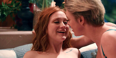 Stepmom teaches her stepdaughter the joys of lesbian sex