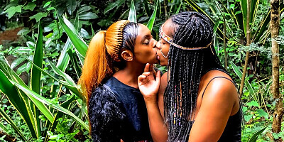 African festival outdoor lesbian makeout after the molly hits