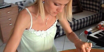 Katerina Sz. in hardcore sex scene with an amateur hot blonde