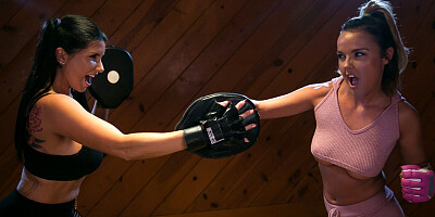 Dillion Harper Romi Rain in Lesbian Workout Stories: Going Hard - GirlsWay