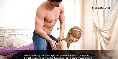 Dusklight Manor 3 - Lola Giving Massage to Jhon. He Grabbed Her Big Breasts