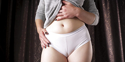 Close Up White Panty Cameltoe Tease