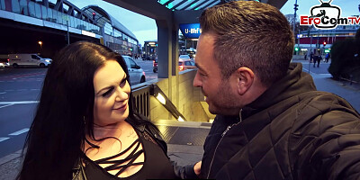 german fat chubby milf at real public pickup date at train station pov