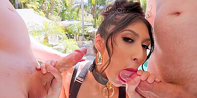 Penelope Woods Gets Spit Roasted And Split Open In Her Very First Dp - Penelope Woods