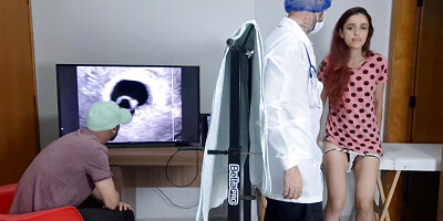 Wife at Ultrasound with Husband.