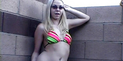 Blonde touches herself in POV solo scene