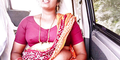 Desi Stepmom and Stepson Car Sex for Long Drive. Telugu Dirty Talks.