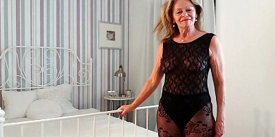 Martina West in black bodystocking!