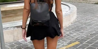 Perfect Body Teen Flashing Before Public Blowjob in Open Elevator