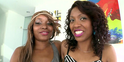 Black babes share wam cum