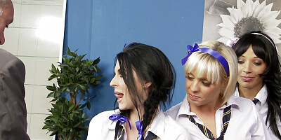 Group sex with Romana Ryder and Louise Jenson are whores