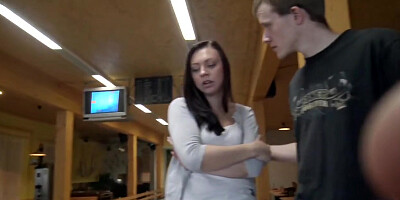 HUNT4K. Rich guy meets poor couple in bowling and fucks girl hard