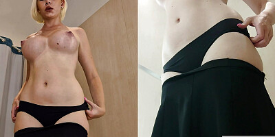 See Through Clothes Try on Haul. view under the skirt