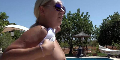 ...Bemefi - Blonde hair Julia De Lucia cum in mouth outdoors...