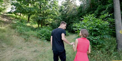 Daddy4k featuring Sarah Kay's forest sex scene
