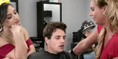 Abella Danger, Tyler Nixon And Phoenix Marie In Sneaky Salon Whores And