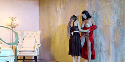 Veronica Rodriguez In Naughty Lesbians Dancing Cheek To Cheek