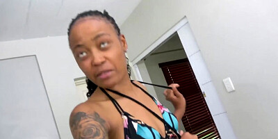 Innocent ebony teen amateur didnt expect a hardcore casting