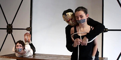Two Russian Gril Hogtie 5