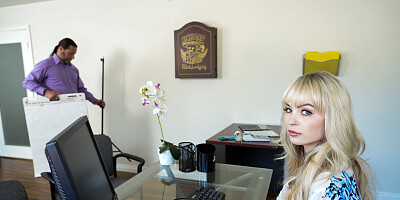 Hairy girl gets fucked during a presentation or something