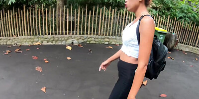 Bubble butt Thai GF licked and fucked at home after a day out