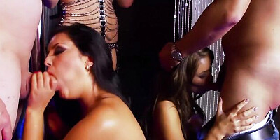 Bewitching Jasmine Black and Gemma Massey's strip club porn