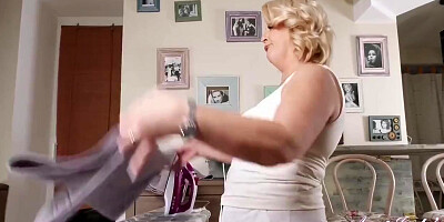 Aunt Judys - Ironing Day With Busty Mature Amateur Linetta