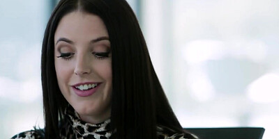 Brunette employee ass fucking lesbian boss with strap on