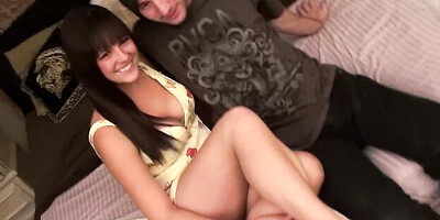 Lusty squeeze at blowjob action