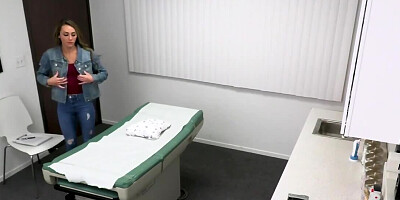 Naive and skinny teen lured into threesome at doctor's office