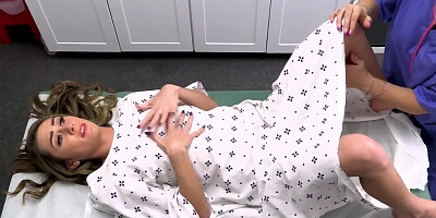 Naive and skinny teen lured into threesome at doctor's office