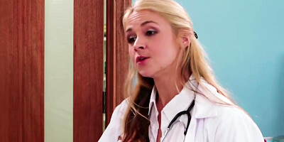 Busty lesbian doctor fingering and ass licking teen patient