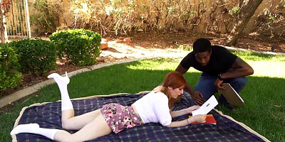 Redhead Lauren Phillips Sucks BBCs