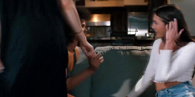 Titty interracial besties in threesome