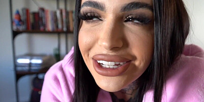Busty tattooed lez licking GFs pussy in passionate dyke sex