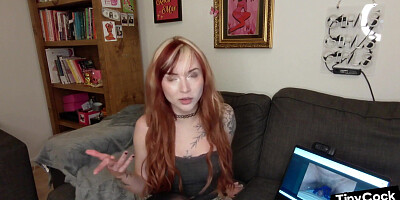 SPH solo tattooed babe talks dirty and humiliates smallcocks