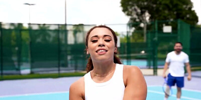 After practice cock for curly ebony beauty