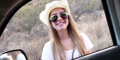 blowjob petite blonde teen fucked by stranger outdoors for money pov