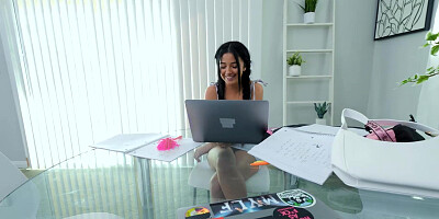 Vanessa Marie sucking her stepbrothers big cock