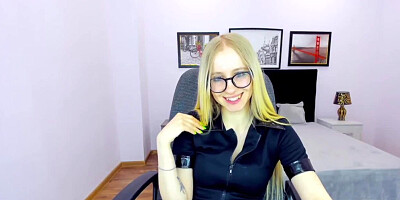 Small tits amateur blonde beauty on webcam
