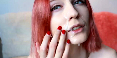 Teen Loves Riding Cock and taking Facial Amateur POV